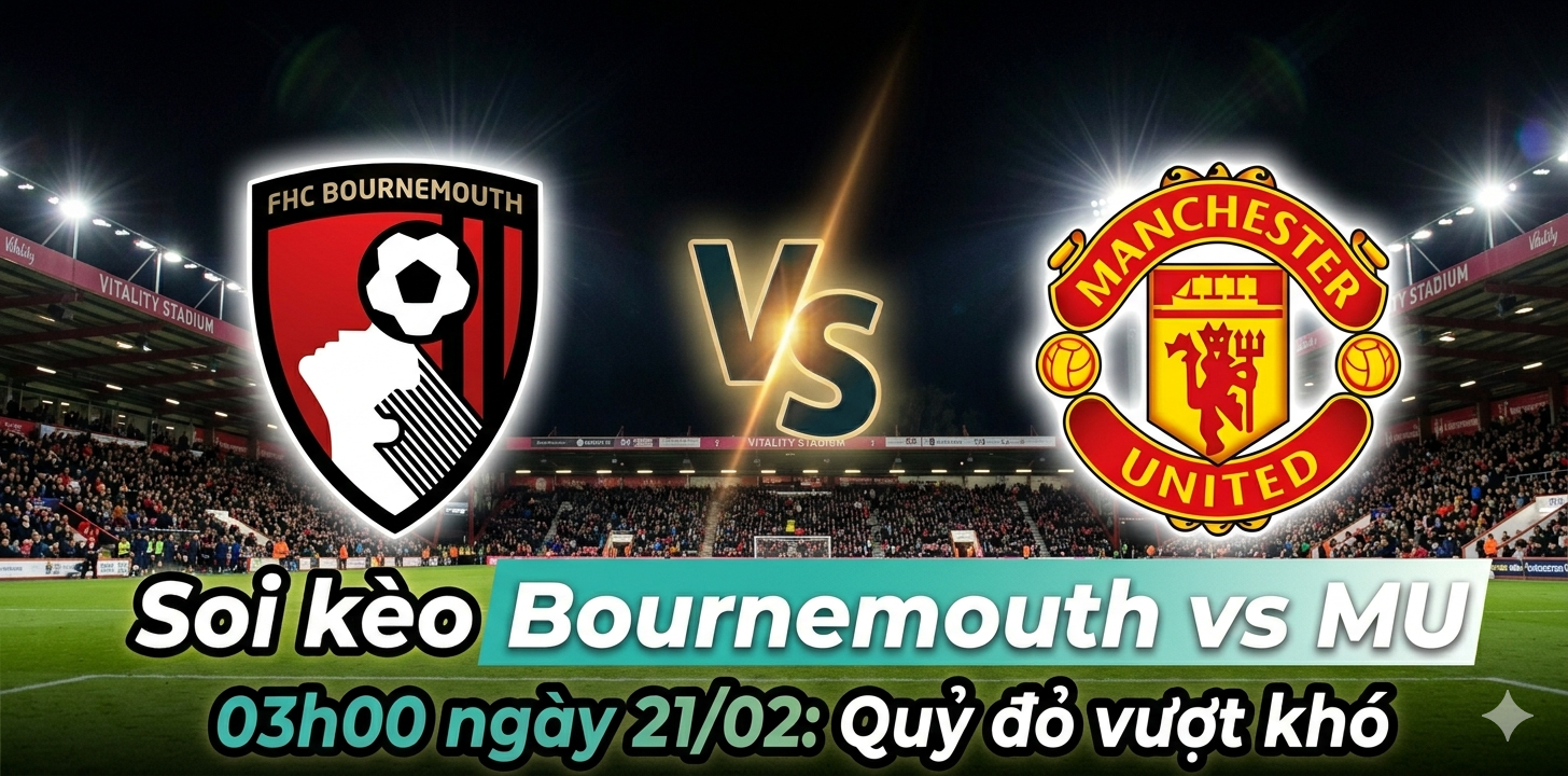 Soi kèo Bournemouth vs MU 03h00 ngày 21/02: Bản lĩnh của Quỷ đỏ